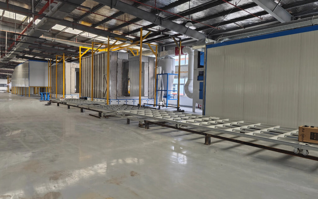 Automated powder coating line