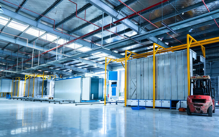 Automatic powder coating and painting line