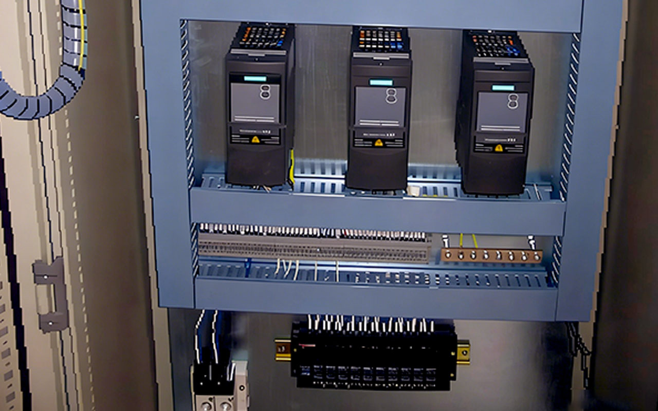 Variable frequency control cabinet in the electrophoresis line automatic control panel system