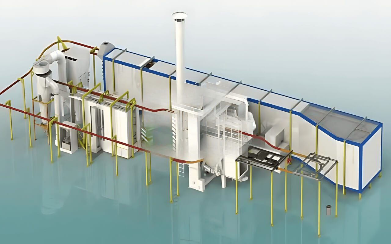 Complete powder coating systems for automated processes