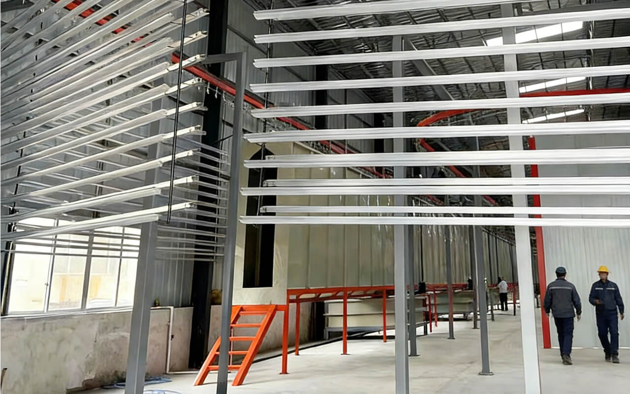 Semi-Automated Powder Coating Line for Aluminum Profile 