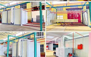 Automatic powder coating line baking room